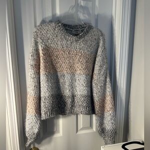 NWT New-in Gray and Tan Crew Neck Sweater